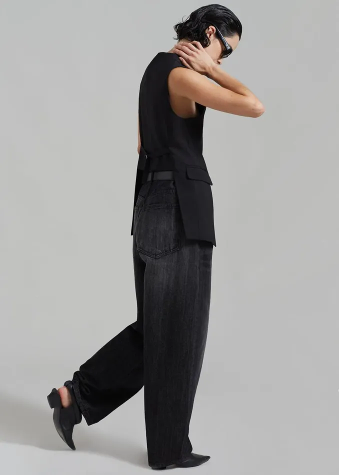 Women The Frankie Shop Bottoms Charleston Oversized Jeans Grey