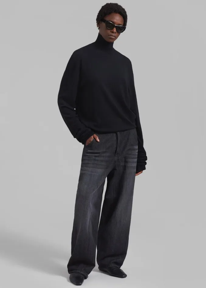 Women The Frankie Shop Bottoms Charleston Oversized Jeans Grey