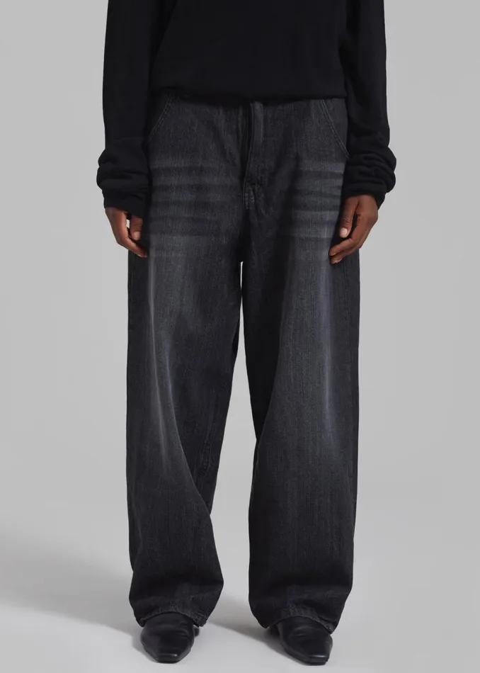 Women The Frankie Shop Bottoms Charleston Oversized Jeans Grey