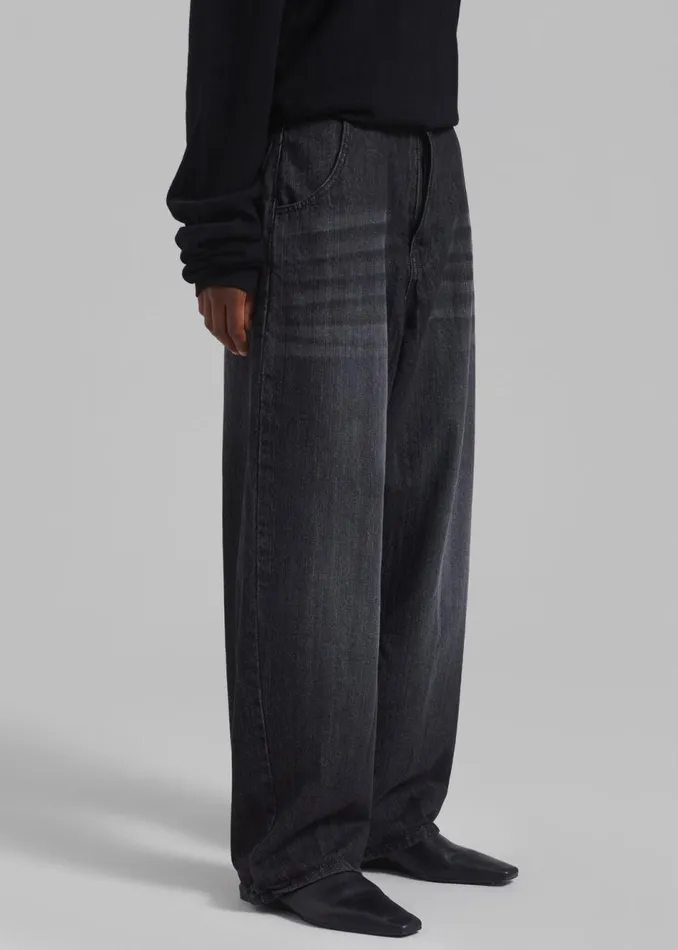 Women The Frankie Shop Bottoms Charleston Oversized Jeans Grey