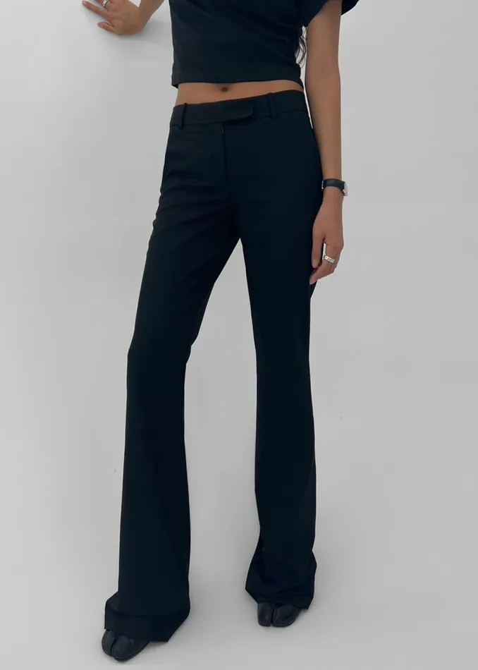 Women The Frankie Shop Bottoms Charley Bootcut Pants Black