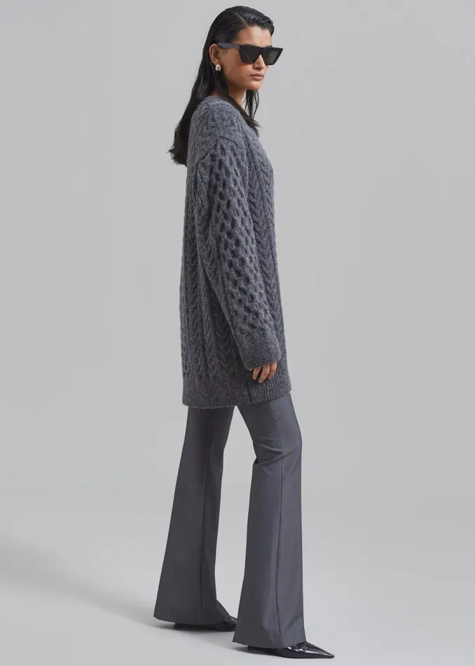 Women The Frankie Shop Bottoms Charley Bootcut Pants Charcoal