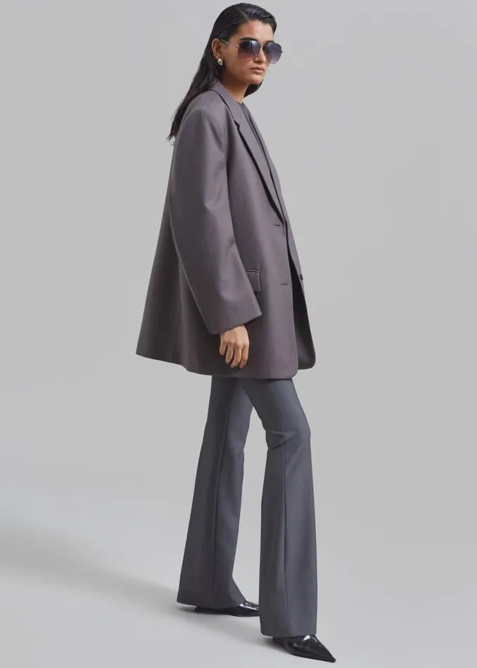 Women The Frankie Shop Bottoms Charley Bootcut Pants Charcoal