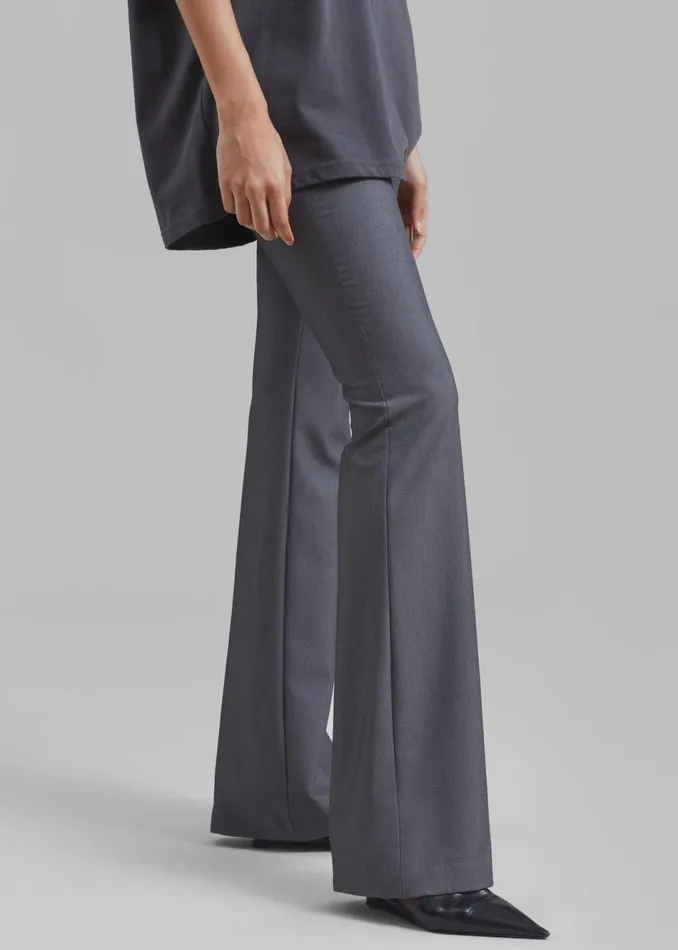 Women The Frankie Shop Bottoms Charley Bootcut Pants Charcoal