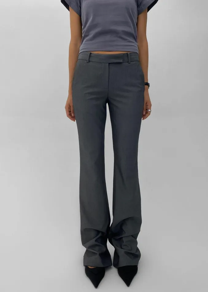 Women The Frankie Shop Bottoms Charley Bootcut Pants Charcoal