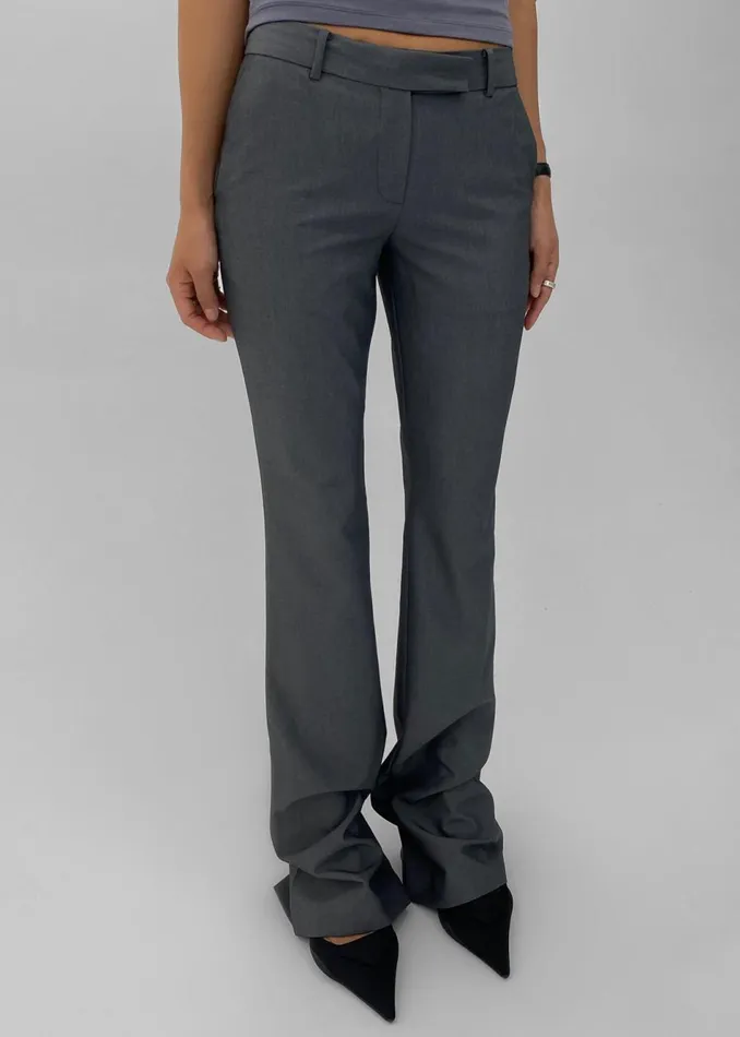 Women The Frankie Shop Bottoms Charley Bootcut Pants Charcoal