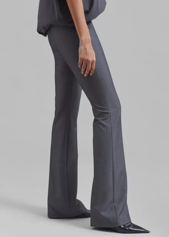 Women The Frankie Shop Bottoms Charley Bootcut Pants Charcoal