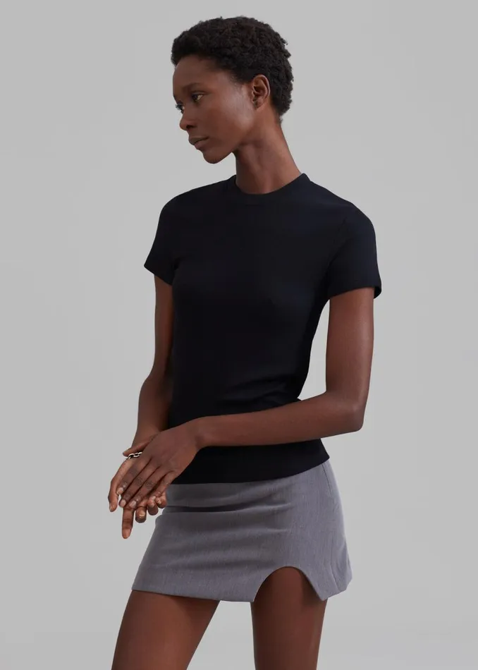 Women The Frankie Shop Bottoms Chester Mini Slit Skirt Grey