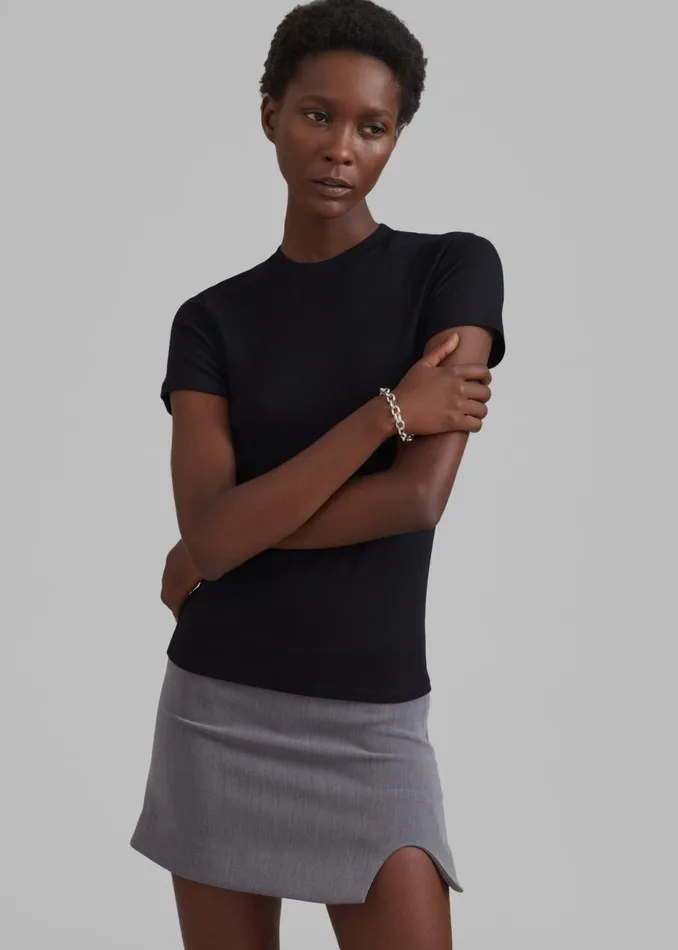 Women The Frankie Shop Bottoms Chester Mini Slit Skirt Grey