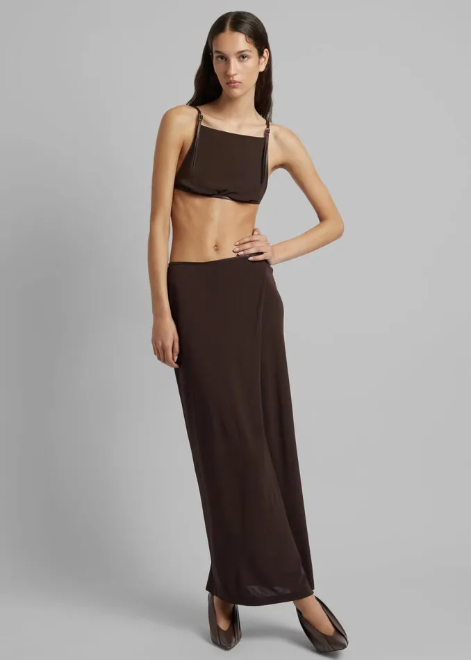 Women The Frankie Shop Bottoms Christopher Esber Framed Buckle Column Skirt Cacao