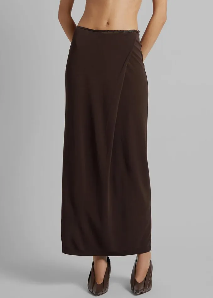 Women The Frankie Shop Bottoms Christopher Esber Framed Buckle Column Skirt Cacao