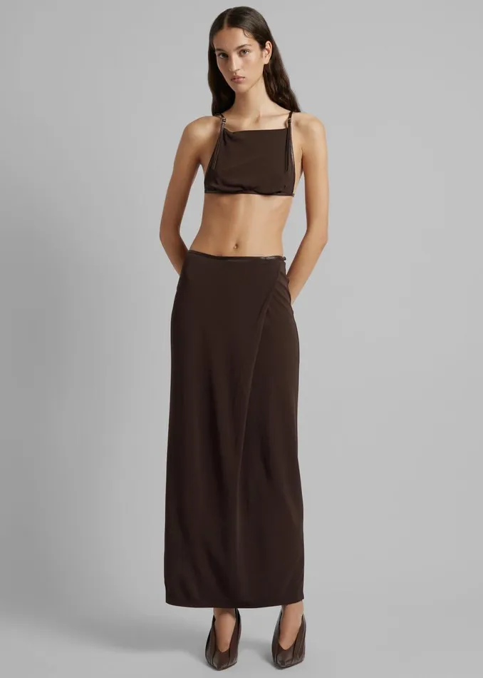 Women The Frankie Shop Bottoms Christopher Esber Framed Buckle Column Skirt Cacao