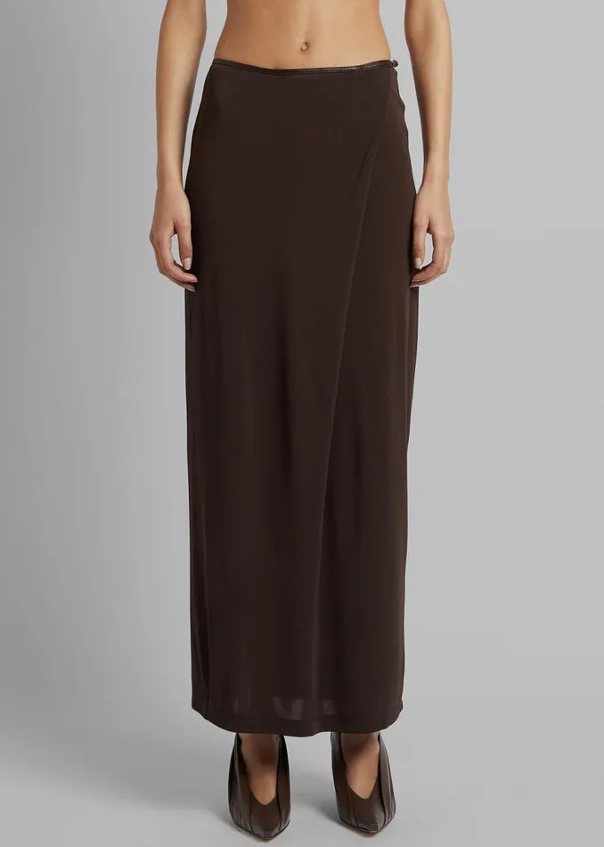 Women The Frankie Shop Bottoms Christopher Esber Framed Buckle Column Skirt Cacao