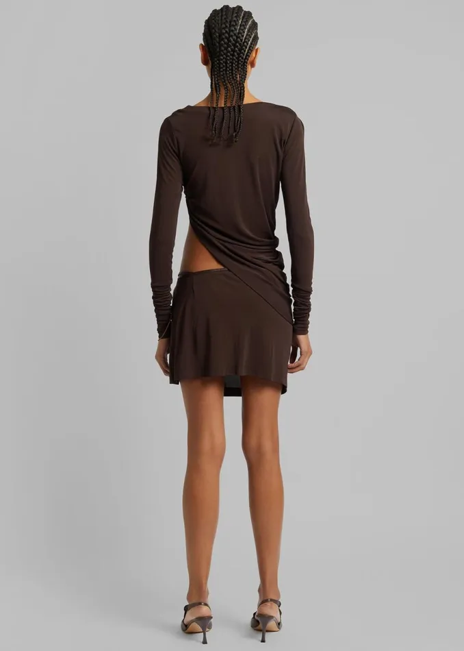 Women The Frankie Shop Bottoms Christopher Esber Framed Buckle Micro Skirt Cacao