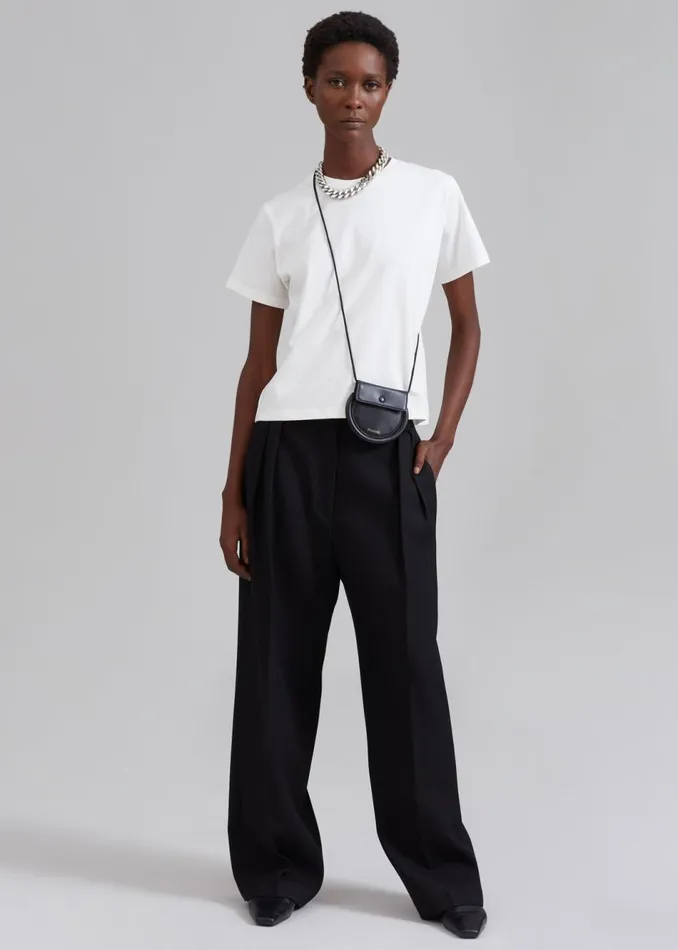 Women The Frankie Shop Bottoms Cian Pintuck Trousers Black