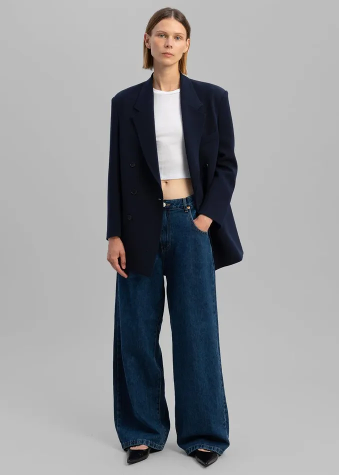 Women The Frankie Shop Bottoms Clemmie Jeans Dark Indigo