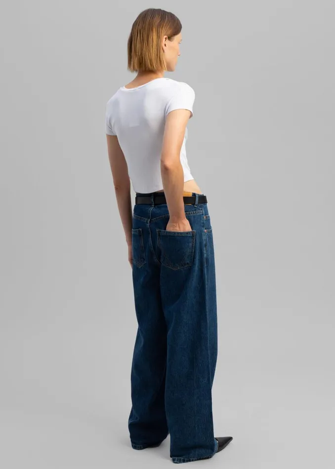 Women The Frankie Shop Bottoms Clemmie Jeans Dark Indigo