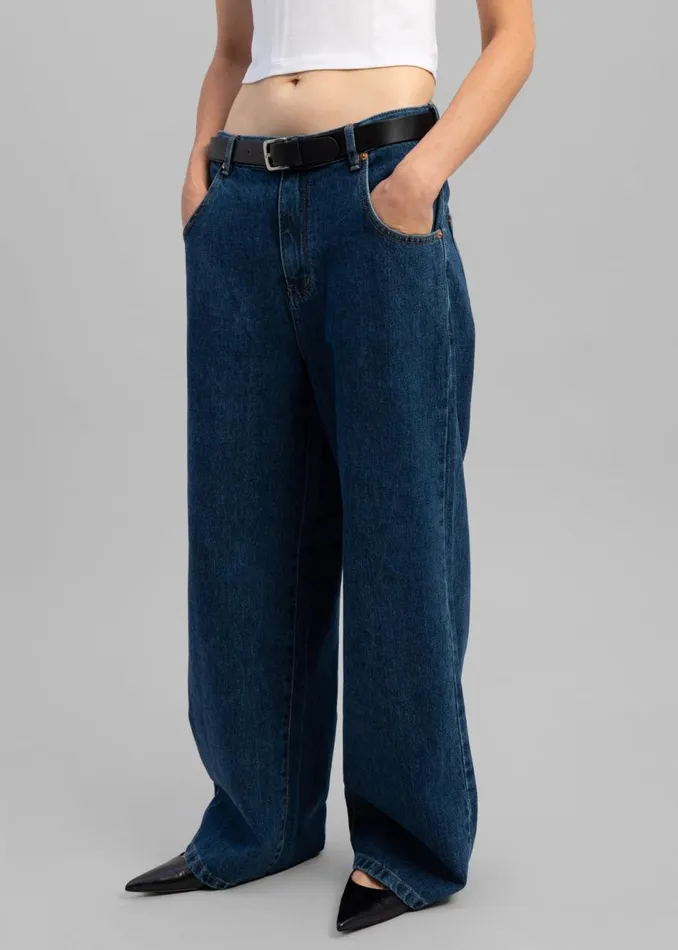 Women The Frankie Shop Bottoms Clemmie Jeans Dark Indigo