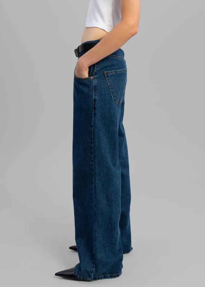 Women The Frankie Shop Bottoms Clemmie Jeans Dark Indigo