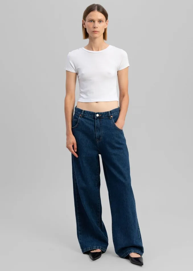 Women The Frankie Shop Bottoms Clemmie Jeans Dark Indigo