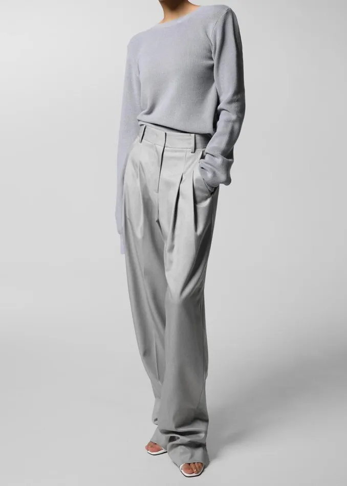 Women The Frankie Shop Bottoms Cooper Pintuck Trousers Grey
