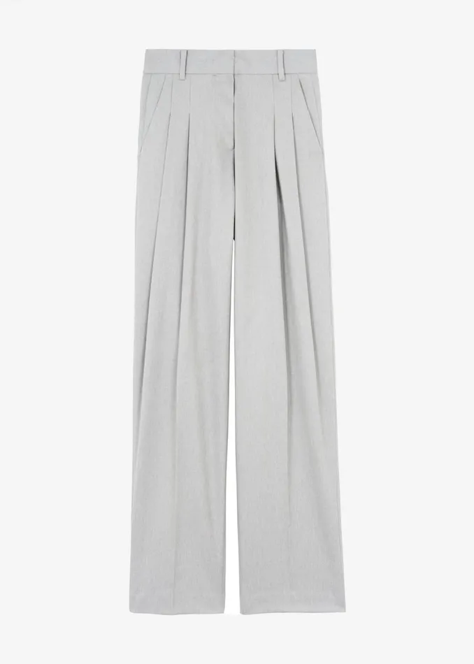 Women The Frankie Shop Bottoms Cooper Pintuck Trousers Grey