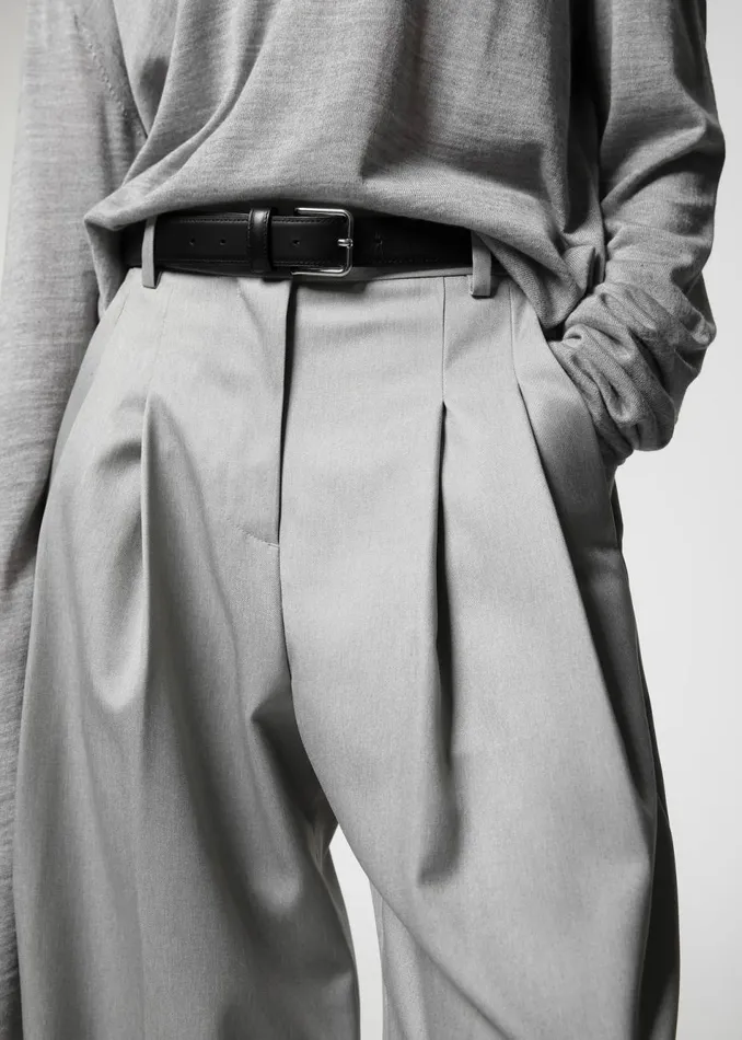Women The Frankie Shop Bottoms Cooper Pintuck Trousers Grey
