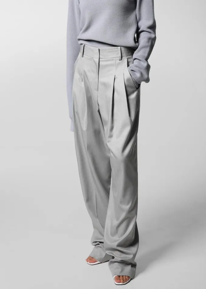 Women The Frankie Shop Bottoms Cooper Pintuck Trousers Grey