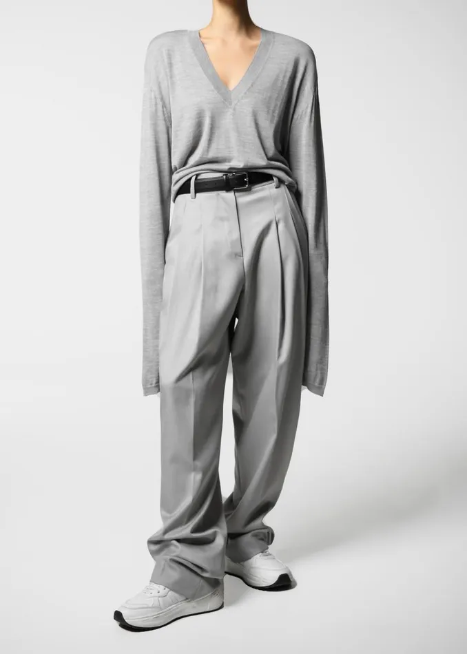 Women The Frankie Shop Bottoms Cooper Pintuck Trousers Grey