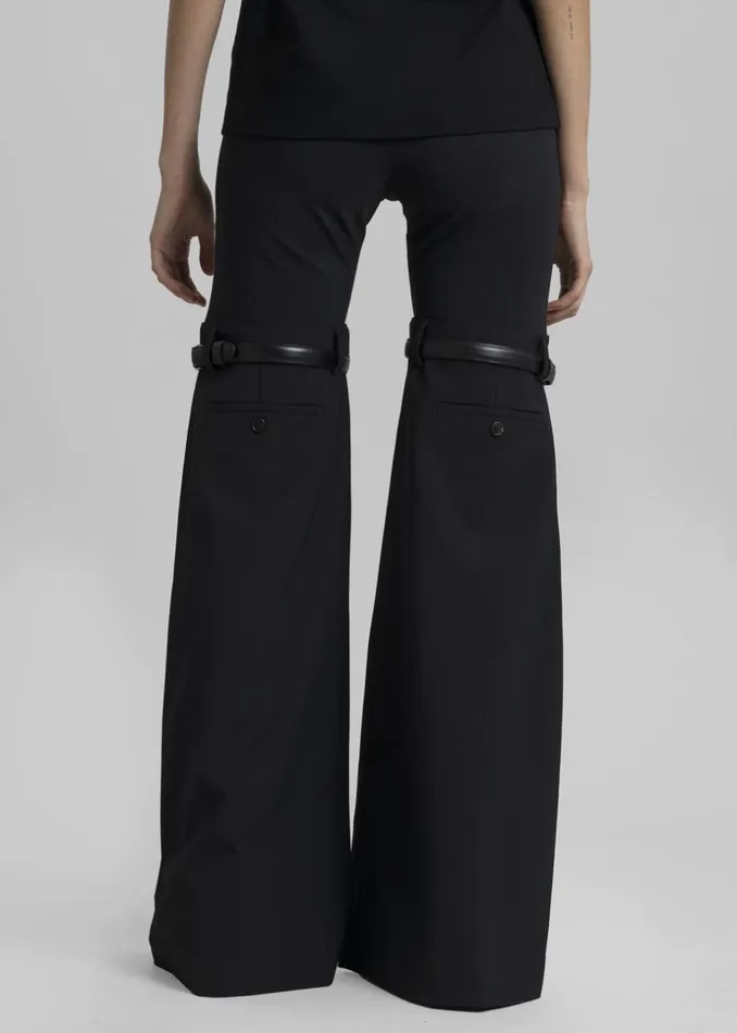 Women The Frankie Shop Bottoms Coperni Hybrid Flare Trousers Black