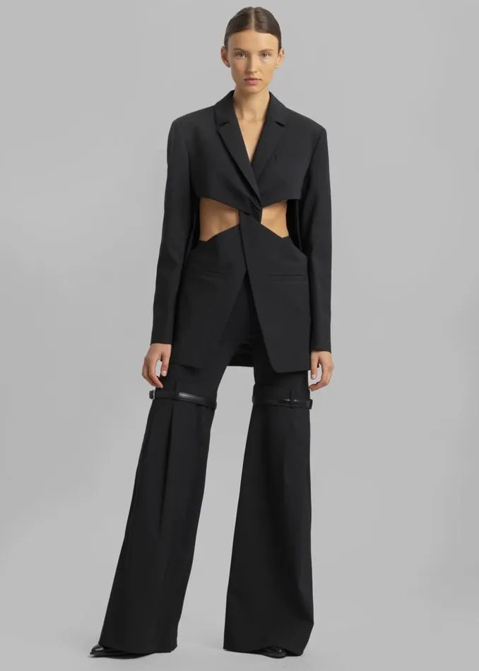 Women The Frankie Shop Bottoms Coperni Hybrid Flare Trousers Black