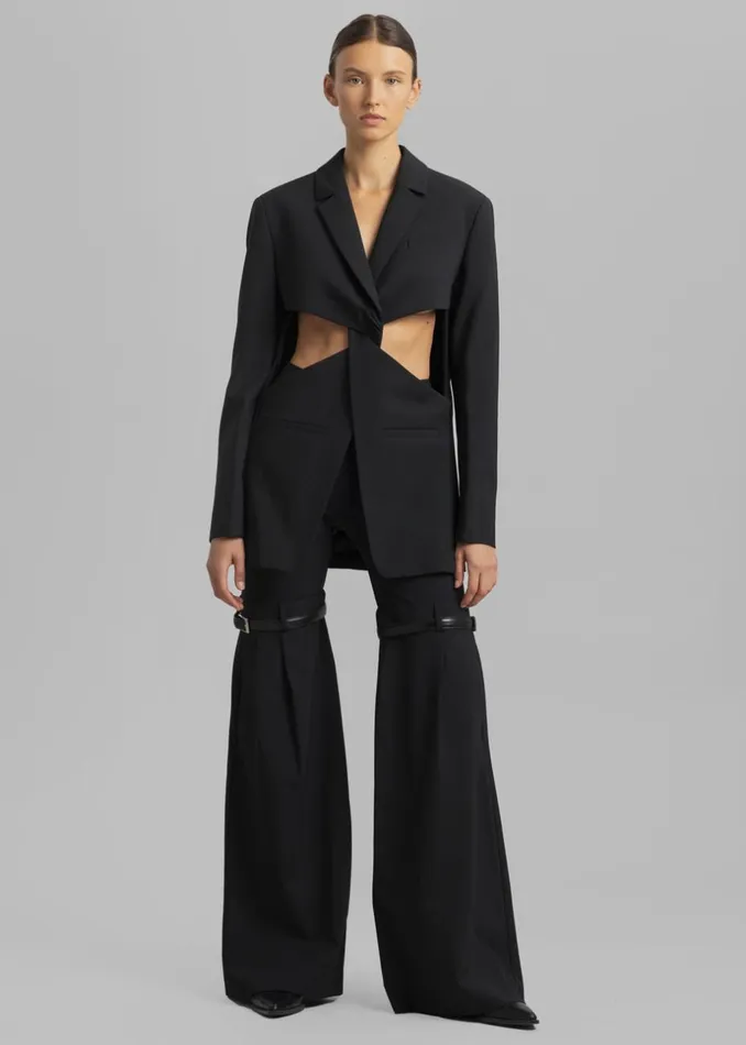 Women The Frankie Shop Bottoms Coperni Hybrid Flare Trousers Black