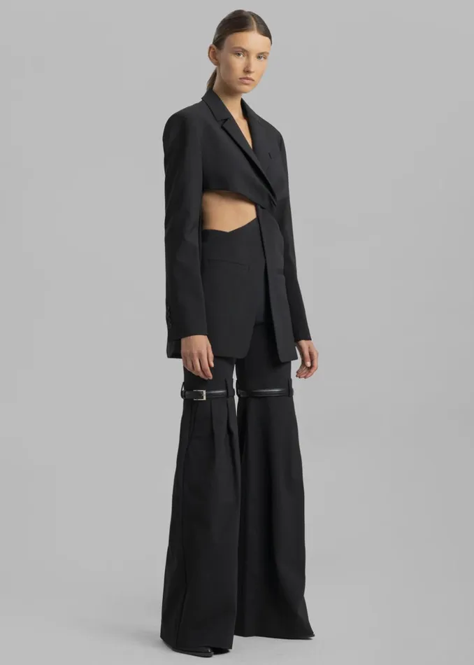 Women The Frankie Shop Bottoms Coperni Hybrid Flare Trousers Black