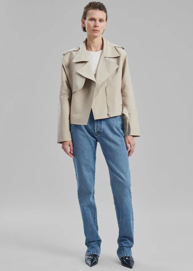 Women The Frankie Shop Bottoms Coperni Open Hip Trousers Washed Blue