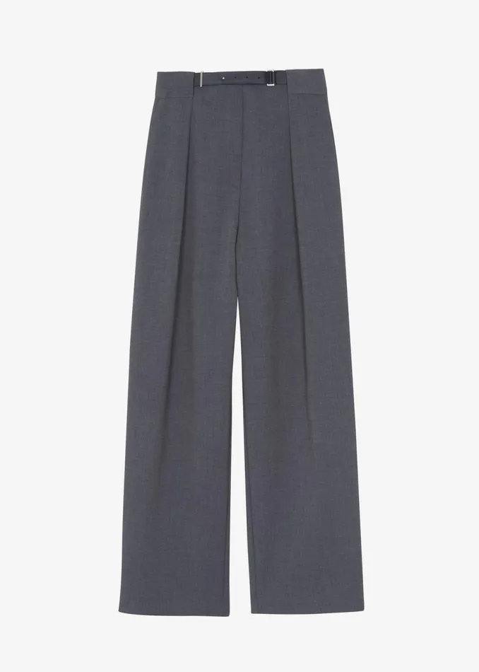 Women The Frankie Shop Bottoms Corinne Belted Pants Charcoal