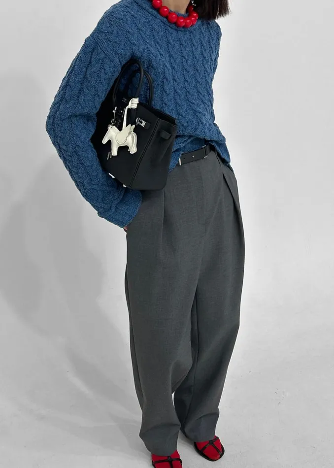 Women The Frankie Shop Bottoms Corinne Belted Pants Charcoal