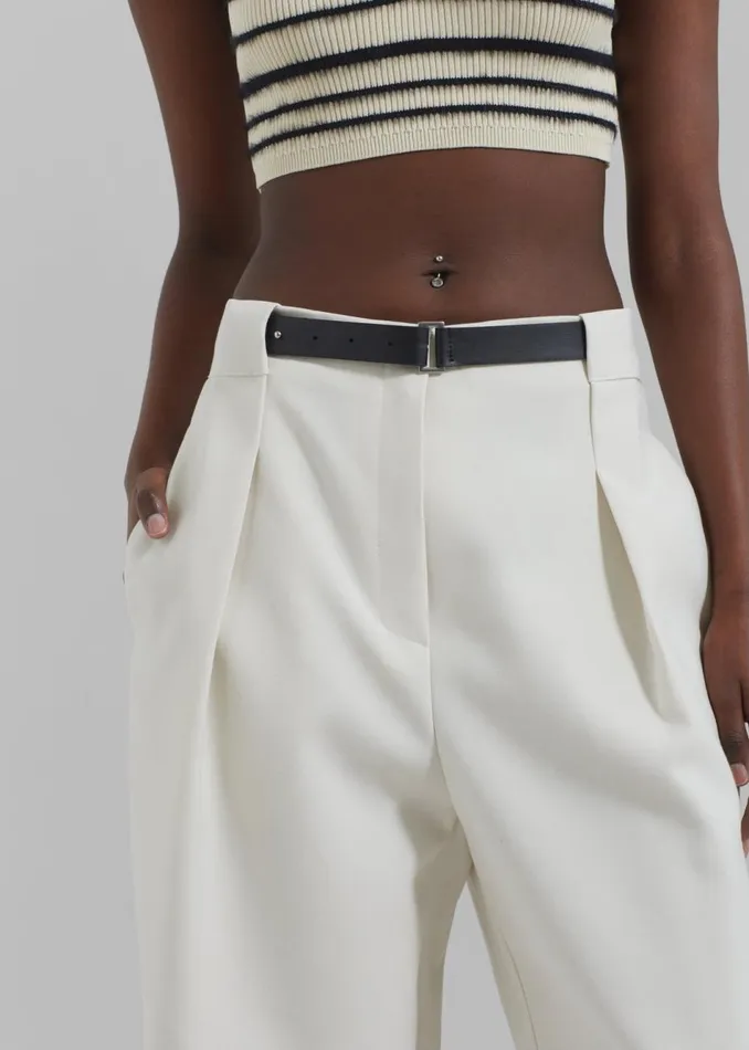 Women The Frankie Shop Bottoms Corinne Belted Pants Cream