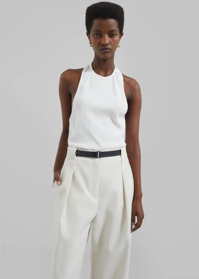 Women The Frankie Shop Bottoms Corinne Belted Pants Cream