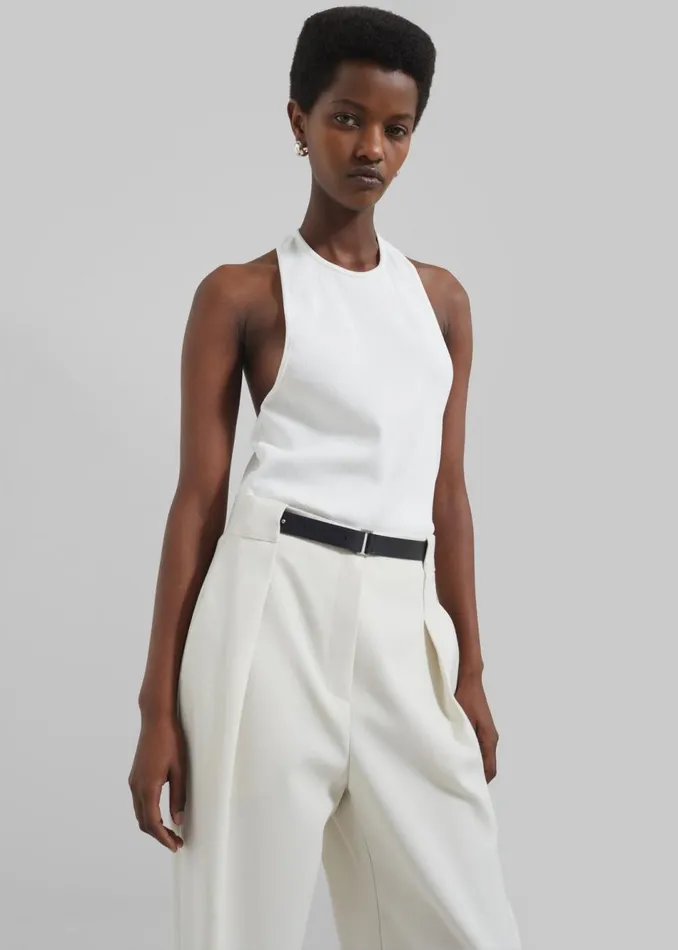 Women The Frankie Shop Bottoms Corinne Belted Pants Cream