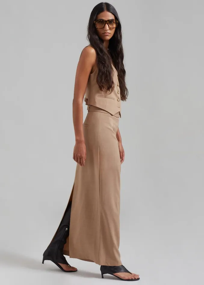 Women The Frankie Shop Bottoms Cornelia Maxi Skirt Brown