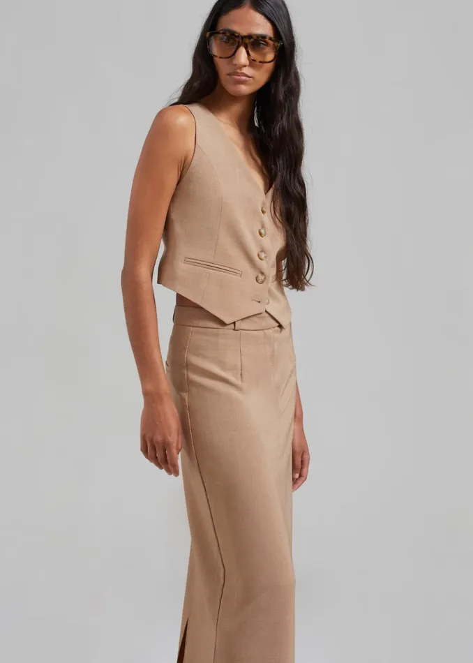 Women The Frankie Shop Bottoms Cornelia Maxi Skirt Brown