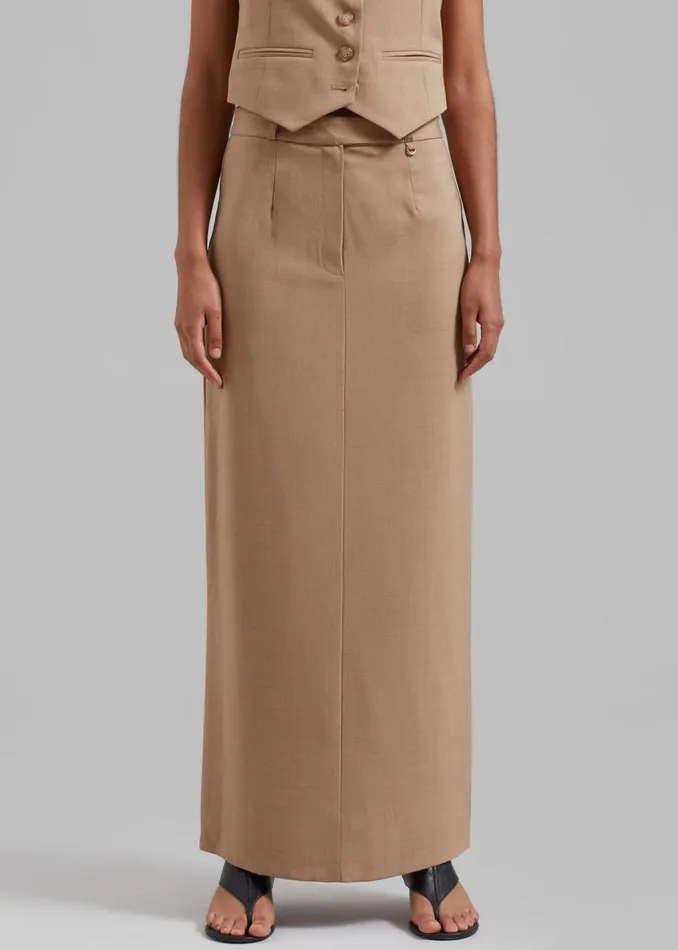 Women The Frankie Shop Bottoms Cornelia Maxi Skirt Brown
