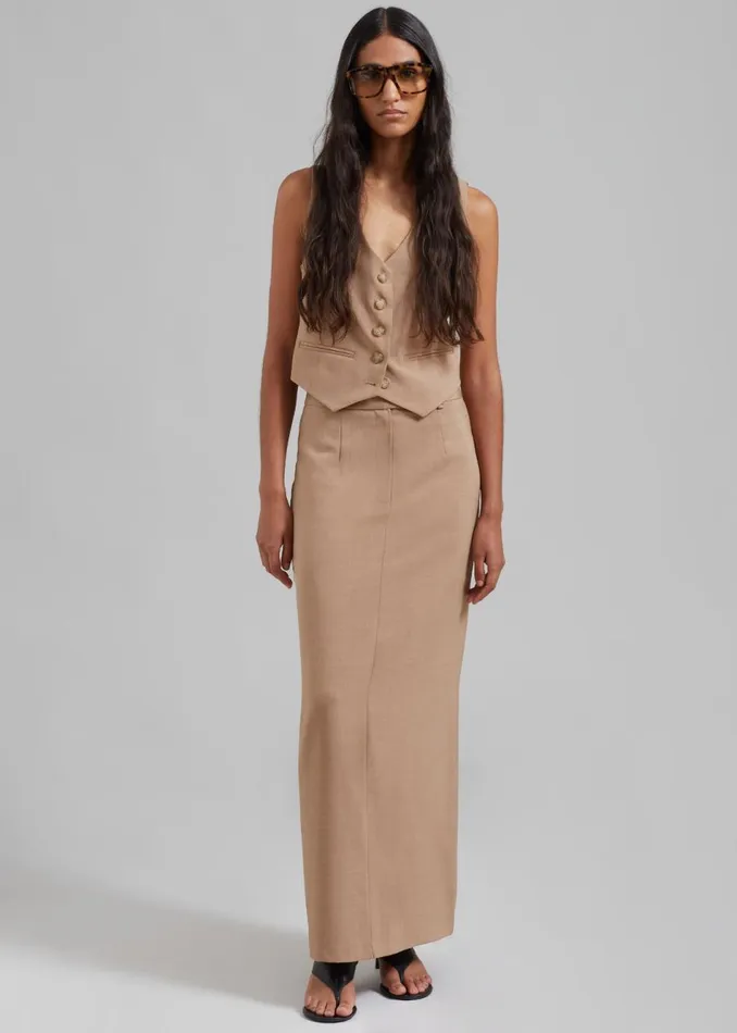 Women The Frankie Shop Bottoms Cornelia Maxi Skirt Brown