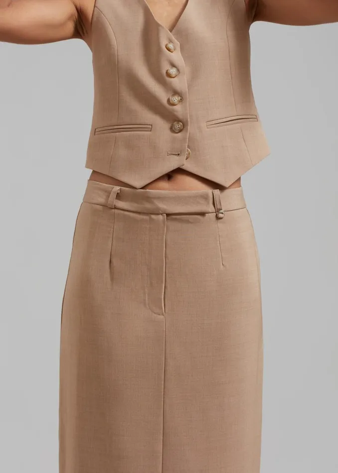 Women The Frankie Shop Bottoms Cornelia Maxi Skirt Brown