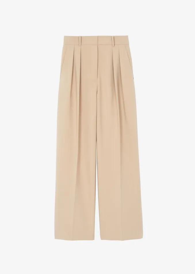 Women The Frankie Shop Bottoms Corrin Pleated Trousers Beige