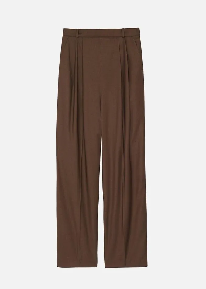 Women The Frankie Shop Bottoms Danu Belted Trousers Chocolate