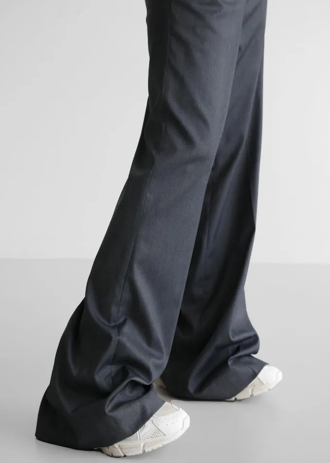 Women The Frankie Shop Bottoms Daphne Wide Trousers Dark Grey