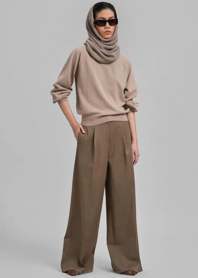 Women The Frankie Shop Bottoms Dariel Pleated Trousers Taupe