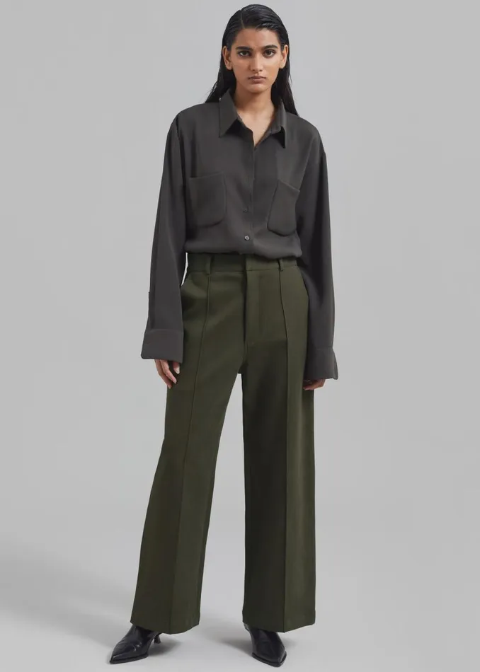 Women The Frankie Shop Bottoms Devon Trousers Khaki