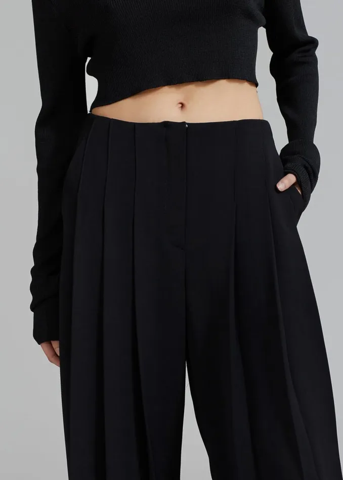 Women The Frankie Shop Bottoms Dillon Pleated Pants Black